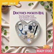 SF_ Meaningful Doctor Gift Doctor Heart Pocket Hug Gift 2d Acrylic Heart Encouragement Token with Ca