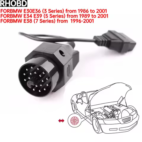 NEW Adapter FOR BMW 20pin to 16PIN Female OBD OBD II for e46 e39 e90 e60 f30 e36 X6 X5 Z3 OBD2 16 Pi