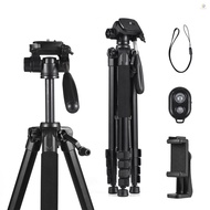 Andoer 1.88M/74in Photography Tripod Camera Tripod Stand Aluminum Alloy 360° Rotatable 5kg/11lbs Loa
