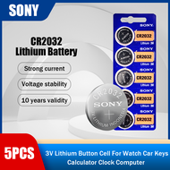 5PCS SONY CR2032 Lithium ถ่านกระดุม 3V Sony ถ่านกระดุม เครื่องชั่งน้ำหนักดิจิตอล เครื่องคิดเลข รีโมทรถยนต์ CR2032 DL2032 ECR2032 5004LC KCR2032 BR2032 Button Coin Cell Battery