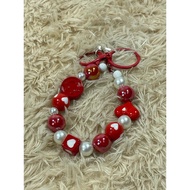 Keychain Siap yg Warna Merah 96 boleh gantung kt bag, key, phone - LIVE