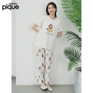 KATUN Gelato Pique Style Women's Pajama Set with Animal Motif - Cool and Sweat-Absorbent Cotton Mate