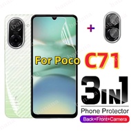 3in1 Xiaomi Poco C71 Full Transparent Hydrogel Soft Film Screen Protector For XiaomiPocoC71 C 71 Cam