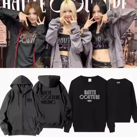 KPOP MISAMO HAUTE COUTURE Tour Oversized Hoodie Women Men O-neck Long Sleeve Crewneck Sweatshirt Mom