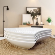 Tableware Food Plates Household Hot Pot Plates Creative Ceramic Food Plates Small Arc-shaped Reunion