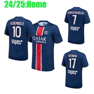 24/25 Paris PSG Home Jerseys Kvaratskhelia O.Dembele Hakimi Vitinha Leekang In Barcola Soccer Clothe