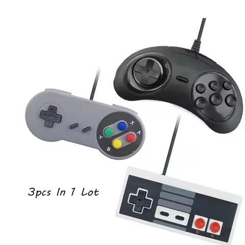 ViGRAND VPLAY 3Pcs Wired USB Joystick For PC Computer For Snes USB PC Gamepad Gaming For Nes For Seg