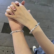 【Ship In 24H】銀 手鏈 999 純銀 Beacelet Women Women Bracelet Minimalist Bracelet 手鐲女韓版不掉色【1.6万人收藏】乌比莫斯手环纯银