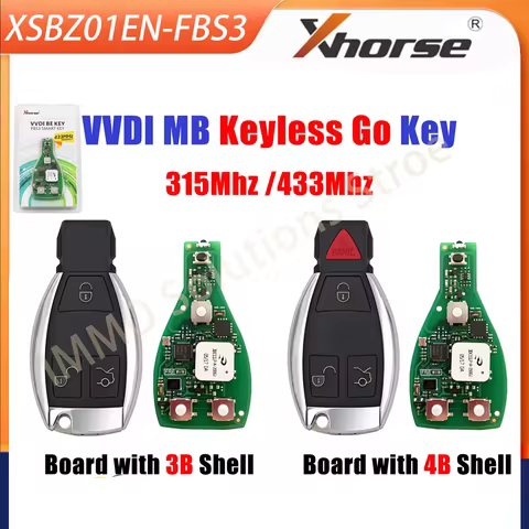 XHORSE VVDI XSBZ01EN MB FBS3 Keyless Go Smart Key 315Mhz /433Mhz For MB W204 W212 W164 W221 W207 W16