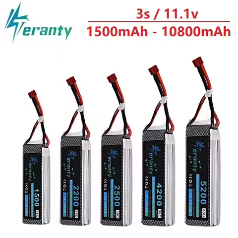 3S Lipo 11.1V 1500mAh 2200mAh 3300mAh 4200mAh 5200mAh 10800mAh Battery For RC Car Airplane Helicopte