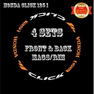 Decals, Sticker, Motorcycle Decals for Mags / Rim for honda click 125 i,009,Orange