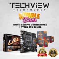 GIGABYTE B450M DS3H V2  MOTHERBOARD + AMD RYZEN CPU COMBO