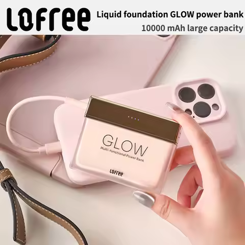 Lofree Liquid Foundation GLOW Power Bank 10000MA Large Capacity with Wire for IPhone16 Huawei Xaiomi