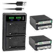 Kastar NP-F990 Battery 2-Pack and LTD2 USB Charger Compatible with Sound Devices MixPre-3, Sound Dev