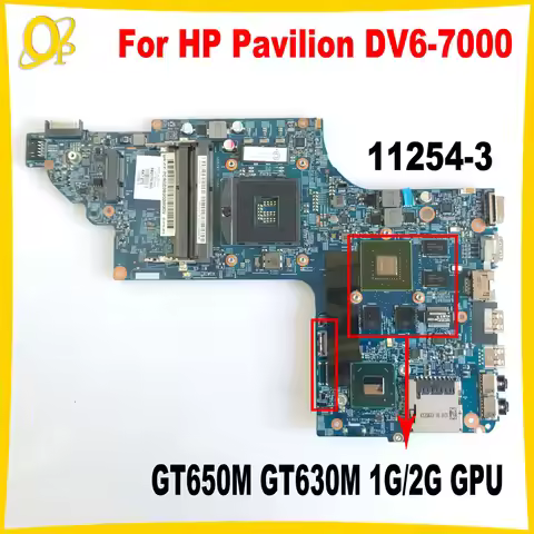 11254-3 Mainboard for HP Pavilion DV6 DV6T DV6-7000 laptop motherboard 710988-501 682174-501 682170-