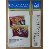 Inkjet Paper Coral 110 gsm / Inkjet Coral A4 Paper contains 100 sheets