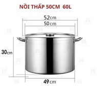 High Quality Thick Bottom Low Stainless Steel Pot for Induction Cookers 30cm-50cm (15L-60L) Periuk S