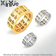 XinYue Titanium Steel Abacus Ring Fashion Simple All-Match Creative Stainless Steel Ring Dialable Ab