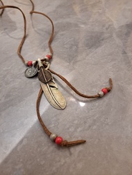 手作 銀飾 羽毛 Vintage 頸鏈