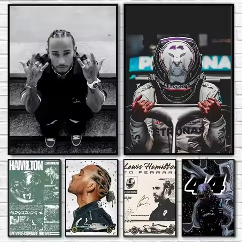 F1 ChampionLegendary Racing Character L-Lewis Hamilton Poster Self-adhesive Art Waterproof Paper Sti