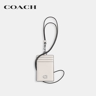 COACH กระเป๋าใส่บัตรพร้อมสายคล้องคอผู้ชายรุ่น Id Lanyard With Signature Canvas CU221 CHK สีขาว