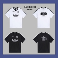Korea badblood Short-Sleeved Jersey Loose Letter Embroidery Casual Sports Men Women Couples Mesh T-S