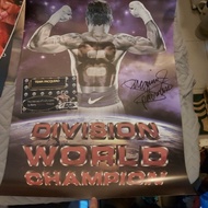 Manny Pacquiao poster Division World Champion authentic signature COA 17 3/4"×24"