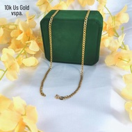 10k Gold Plated Fashion Jewelry, CUBAN CHAIN, Lightweight Gold Chain Necklace 20inc Non Faded