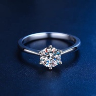 Ring Latest SilverishWanita Genuine Moissanite Diamond Stone 1Ct 2 Ct Jewelry GRA CertifiedWanita Fo