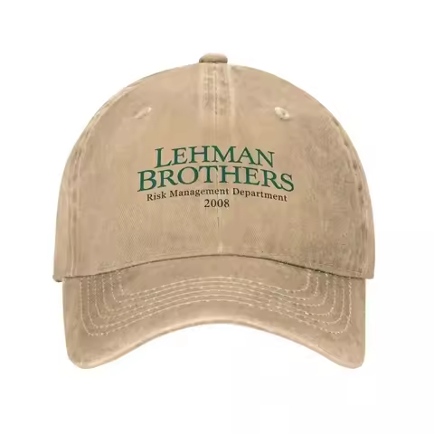Retro Lehman Brothers Risk Management Department 2008 Trucker Hat Unisex Distressed Washed Headwear 