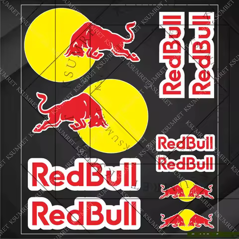 For Red Bull Motorcycle Stickers Decal Helmet Logo