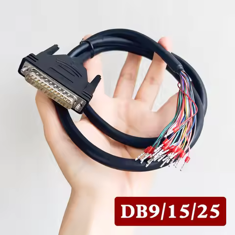 0.5m DB9 DB15 DB25 Industrial Grade Male Female Connector Wire 9/15/25Pin with Terminal Line Double 
