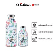 24Bottles Clima vacuum thermos with Little Buds pattern, stainless steel