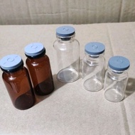 Vial Bottle + Rubber Cap Clear Glass Bottle/ 5 ML, 10 ML, 20 ML Small Bottle/ Mini Bottle/ 5ml Bottl