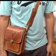 Men's Genuine Leather Bag 1 Year Warranty - Harley Davidson Sling Bag HDK01