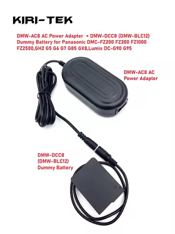 DMW-AC8 DMW-DCC8 DMW-BLC12 Dummy Battery for Panasonic DMC-FZ200 FZ300 FZ1000 FZ2500,GH2 G5 G6 G7 G8