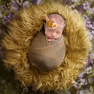 【hot】 Photo Shoot Props Round Blanket Mongolia Faux Fur Studio Newborn Baby Background Basket Filler Photography Accessories