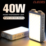 CLEOES RGB LED Camera Light, 40W 2800-9000K Mini LED Video Lamp, Lightweight CRI/TLCI 90+ Adjustable