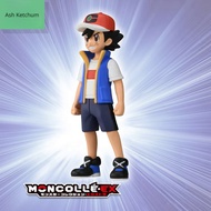ชุดหุ่นโมเดลตุ๊กตาทำจากพีวีซีของขวัญสำหรับเด็กโมเดล TOMY Pokémon Ash Ketchum