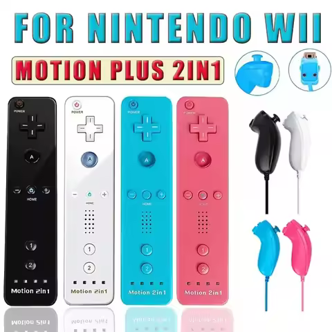 wii remote motion plus For Nintendo Wii/Wii U Joystick 2 in 1 Wireless Gamepad Controller Set with S