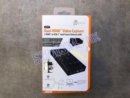 【全新行貨 門市現貨】J5create Dual HDMI Video Capture 雙 HDMI 影像擷取器 (支援雙畫面合成及混音) JVA06