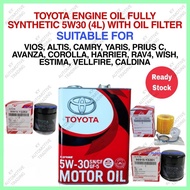 TOYOTA SN 5W30 FULLY SYNTHETIC ENGINE OIL 4 LITER MINYAK HITAM ENJIN KERATA TOYOTA LEXUS ALTIS VIOS 