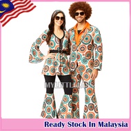 MYLITTLELASS Adult 70s 80s Retro Disco Couple Costume Psychedelic Matching Outfit Set M-XL