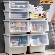 30L/48L/60L Multipurpose Front Opening Storage Box Stackable Toy Snack Household Storage Cabinet Kot