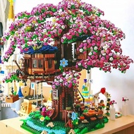 现货spotCompatible with Lego Build Blocks Sakura Tree House Bo