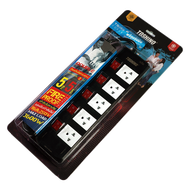 ปลั๊กไฟ รางปลั๊กไฟ ปลั๊กพ่วง มาตรฐาน มอก. ยี่ห้อ Toshino 5 ช่อง 5 สวิตซ์หลัก สาย 3/5/10 เมตร รุ่น TI