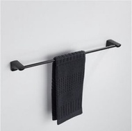 浴室壁掛置物架浴巾架（B款單桿黑色）