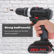 Hz48vf Electric Drill Impact Drill Cordless Screwdriver Lithium Battery Cordless Drill Wrench Cordless Drill Set Door