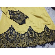 Eyelash Border Lace Murah Cantik Renda Baju Color Hitam Tambah Seri Pada Baju