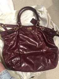 Coach Madison Lindsey Satchel burgundy